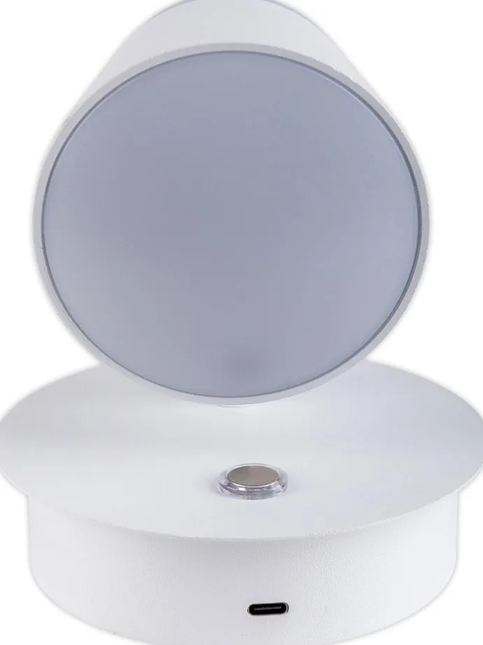 Akku-LED-Wandleuchte "Tondo" in Weiß - (B)14,5 cm