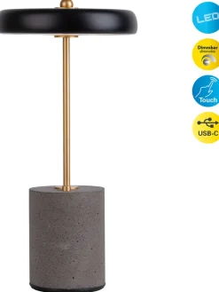 Akku-Tischleuchte "Seta" in Schwarz - EEK G (A bis G)