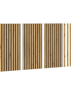 Akustikpaneel 3er Set (B/H/T: 40x80x2 cm) in anthrazit und Eiche Nachbildung