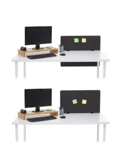 Akustik-Tischtrennwand G75, 60x75cm braun-grau