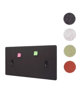 Akustik-Tischtrennwand G75, 60x120cm braun-grau