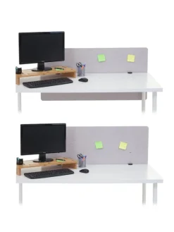 Akustik-Tischtrennwand G75, 60x120cm grau