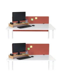 Akustik-Tischtrennwand G75, 60x140cm braun