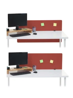 Akustik-Tischtrennwand G75, 60x120cm braun