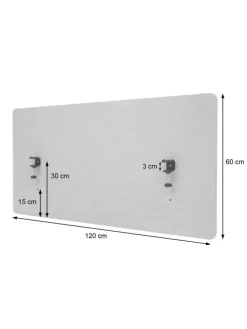 Akustik-Tischtrennwand G75, 60x120cm braun