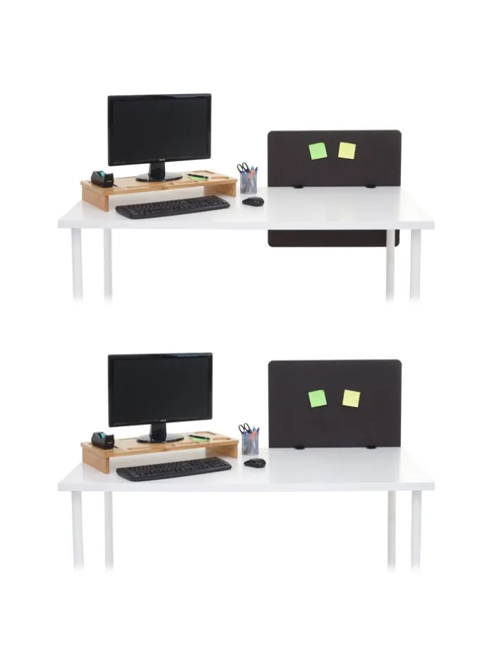 Akustik-Tischtrennwand G75, 60x65cm braun-grau