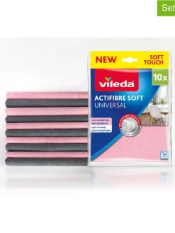 Allzwecktücher "Actifibre Soft" in Rosa/ Grau - 10 Stück