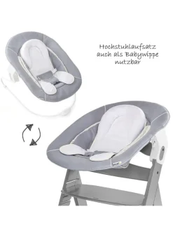 Alpha Plus Grey Newborn Set - 3-tlg. Hochstuhl in grau