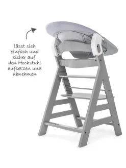Alpha Plus Grey Newborn Set - 3-tlg. Hochstuhl in grau