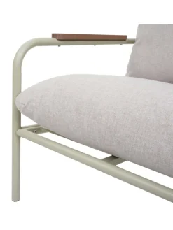 Aluminium-Gartengarnitur O11, Hellgrün Polster beige