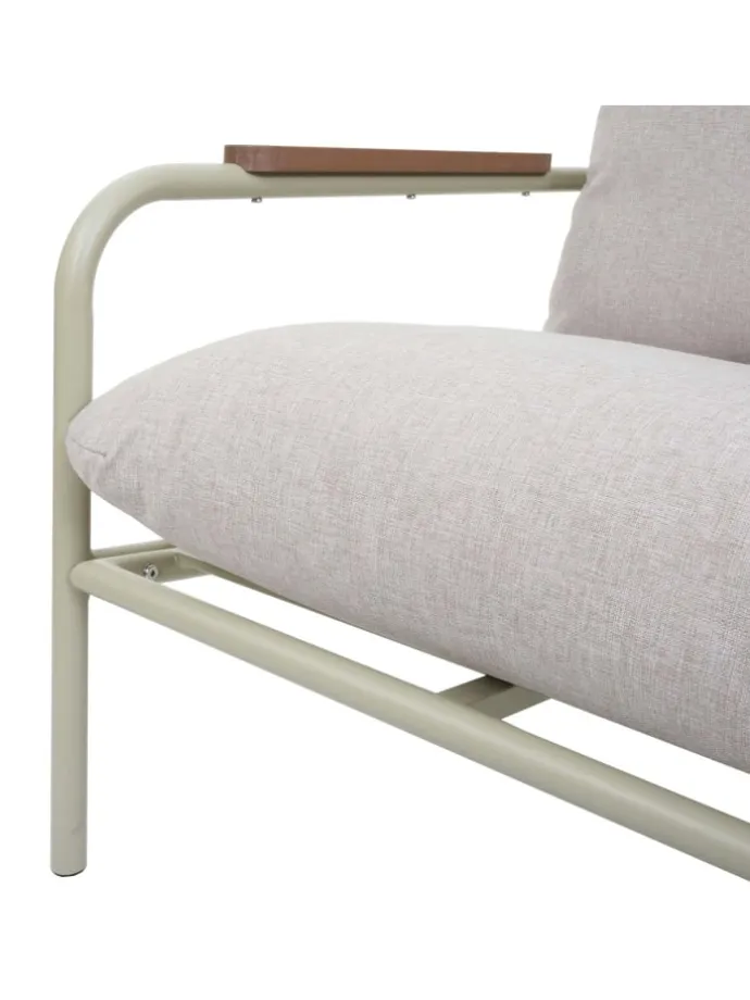 Aluminium-Gartengarnitur O11, Hellgrün Polster beige