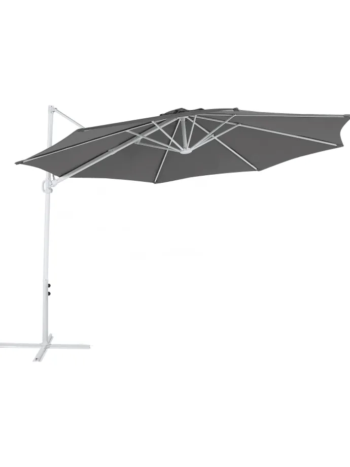 Ampelschirm SAVONA II in Grau/Weiß - (W) 295 x (H) 254 x (L) 295 cm