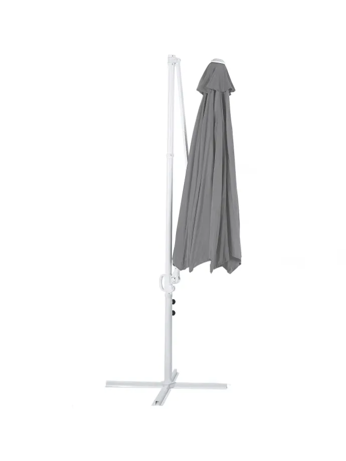 Ampelschirm SAVONA II in Grau/Weiß - (W) 295 x (H) 254 x (L) 295 cm