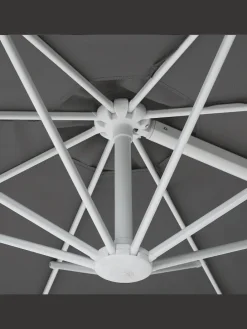 Ampelschirm SAVONA II in Grau/Weiß - (W) 295 x (H) 254 x (L) 295 cm