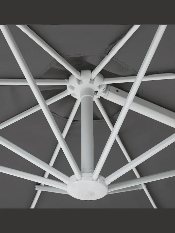 Ampelschirm SAVONA II in Grau/Weiß - (W) 295 x (H) 254 x (L) 295 cm