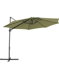 Ampelschirm SAVONA II in Grün/Schwarz - (W) 295 x (H) 254 x (L) 295 cm