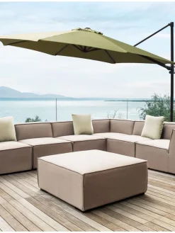 Ampelschirm SAVONA II in Grün/Schwarz - (W) 295 x (H) 254 x (L) 295 cm