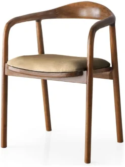 Armlehnenstuhl "Pa" in Braun/ Hellbraun - (B)52 x (H)77 x (T)51 cm