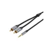 Audiokabel 3m Kabel Audio 2xCinch auf 3,5mm (grau)