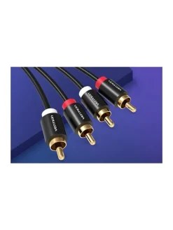 Audiokabel 2xCinch-Stecker auf 2xCinch-Stecker 2m (schwarz)