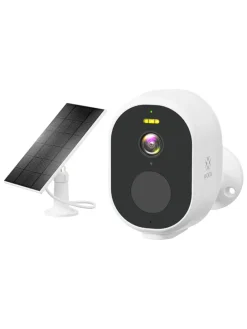 Außen-Überwachungskamera "WOOX R4253" mit Solarpanel in Weiß