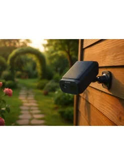 Außen-Überwachungskamera "WOOX R8482" mit Solarpanel in Schwarz