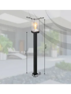 Außenleuchte in Schwarz - (B)10 x (H)100 x (T)10 cm