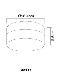 Außenleuchte in Schwarz/ Weiß - Ø 18,4 cm
