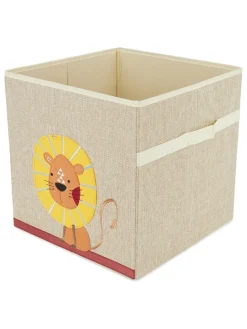 Aufbewahrungsbox "Löwe" in Beige - (B)33 x (H)33 x (T)33 cm