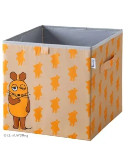 Aufbewahrungsbox "Maus" in Orange - (B)30 x (H)30 x (T)30 cm