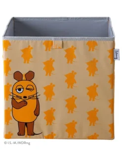 Aufbewahrungsbox "Maus" in Orange - (B)30 x (H)30 x (T)30 cm