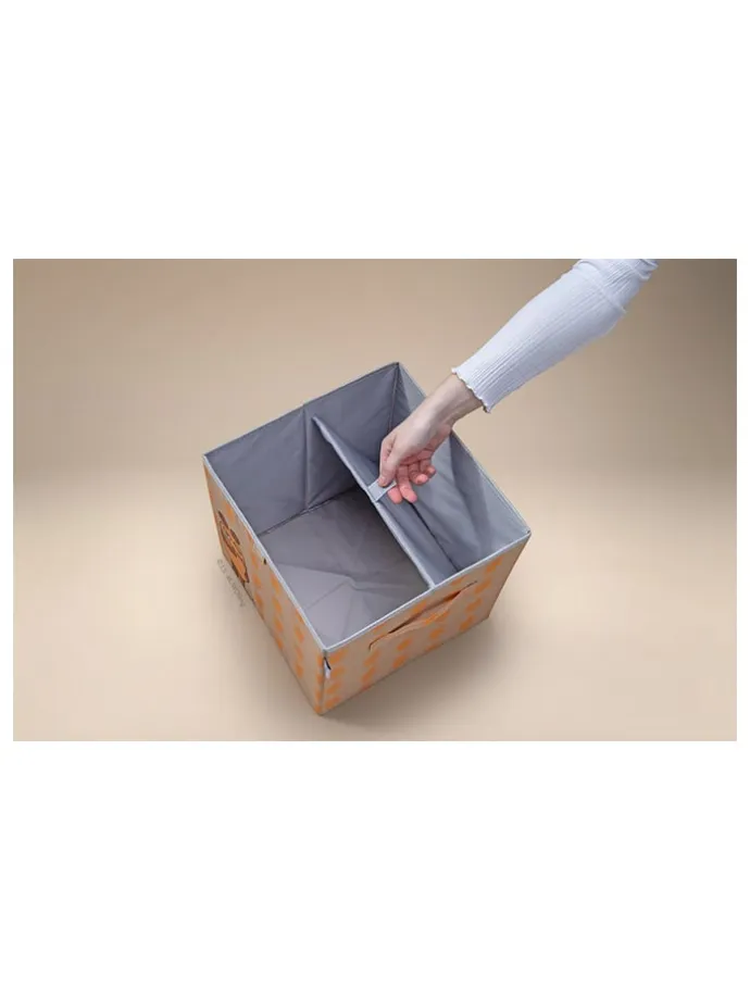 Aufbewahrungsbox "Maus" in Orange - (B)30 x (H)30 x (T)30 cm