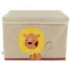 Aufbewahrungsbox mit Deckel "Löwe" in Beige - (B)51 x (H)36 x (T)36 cm