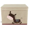 Aufbewahrungsbox mit Deckel "Esel" in Beige - (B)51 x (H)36 x (T)36 cm