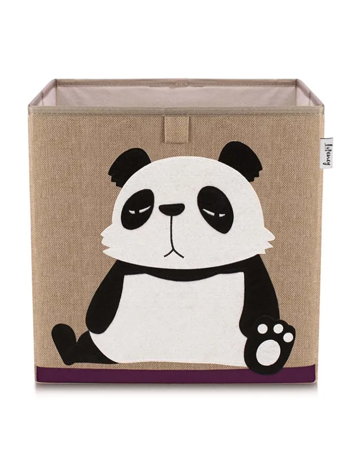 Aufbewahrungsbox "Panda" in Hellbraun/ Weiß - (B)33 x (H)33 x (T)33 cm