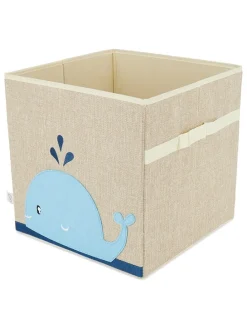 Aufbewahrungsbox "Wal" in Beige - (B)33 x (H)33 x (T)33 cm