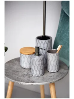 Aufbewahrungsdose "Tupian" in Grau - (H)10,5 x Ø 10 cm