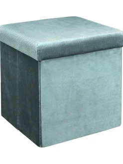 Aufbewahrungshocker "Giulia" in Petrol - (B)38 x (H)38 x (T)38 cm
