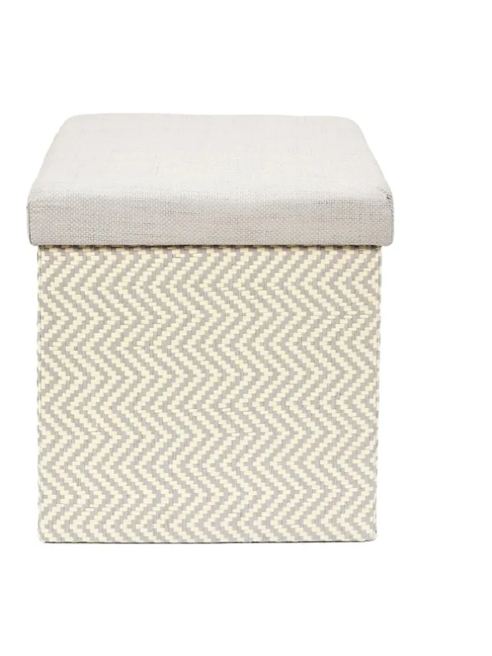 Aufbewahrungshocker in Beige/ Grau - (B)38 x (H)38 x (T)38 cm