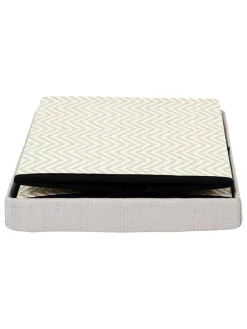 Aufbewahrungshocker in Beige/ Grau - (B)38 x (H)38 x (T)38 cm