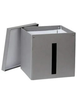 Aufbewahrungskiste "I" in Grau - (B)30 x (H)30 x (T)30 cm