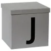 Aufbewahrungskiste "J" in Grau - (B)30 x (H)30 x (T)30 cm