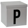 Aufbewahrungskiste "P" in Grau - (B)30 x (H)30 x (T)30 cm