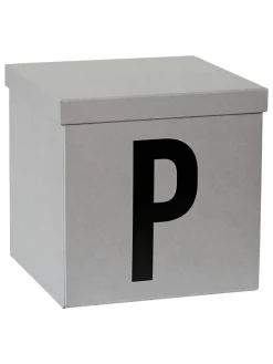 Aufbewahrungskiste "P" in Grau - (B)30 x (H)30 x (T)30 cm