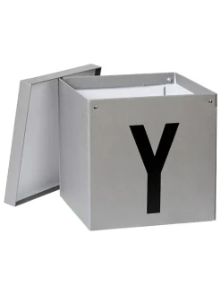 Aufbewahrungskiste "Y" in Grau - (B)30 x (H)30 x (T)30 cm