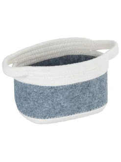 Aufbewahrungskorb "Bea" in Grau - (B)18 x (H)13 x (T)12 cm