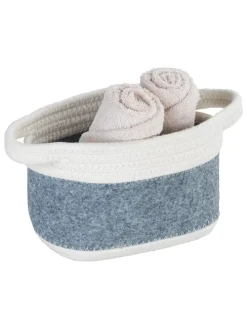 Aufbewahrungskorb "Bea" in Grau - (B)18 x (H)13 x (T)12 cm