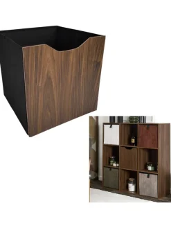 Aufbewahrungskorb in Braun/ Schwarz - (B)30 x (H)30 cm