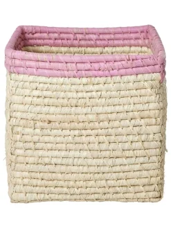 Aufbewahrungskorb in Creme/ Pink - (B)20 x (H)20 x (T)20 cm