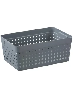 Aufbewahrungskorb in Grau - (B)23,8 x (H)10 x (T)15,8 cm